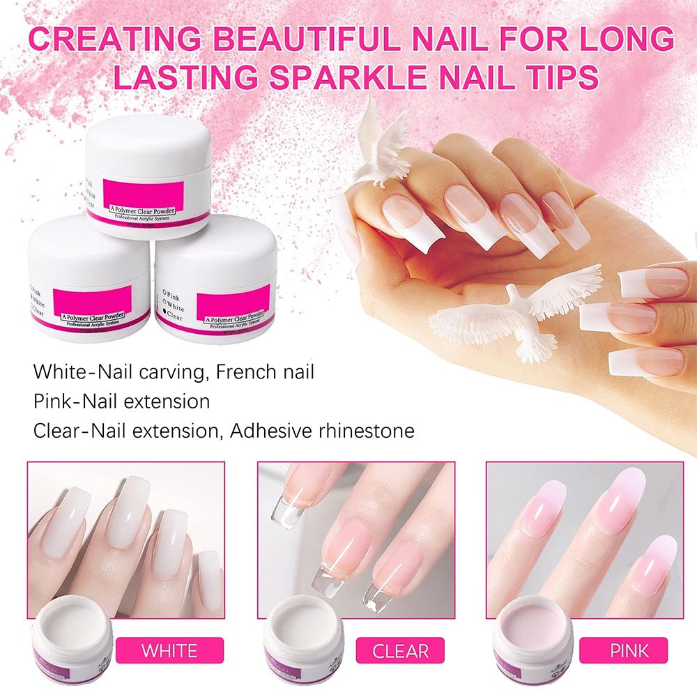 Nail Gel Lamp Manicure kits LED Nail Dryer Nail Manicure Tool UV Portable UV Led Nail Dryer Lamp Nail Kits(Acrylic liquid not included)