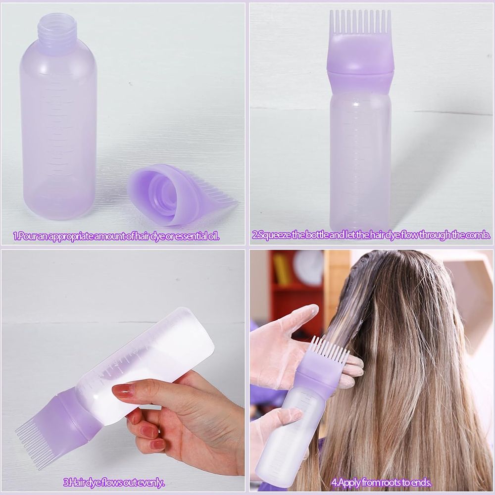 9 piece/set Hairdressing Styling Tool Empty Hair Dye Bottle Scalp Massager Shampoo Brush Hair Styling Comb Hair Coloring Dyeing Bottles Braiding Tool Salon Hairdressing Tool