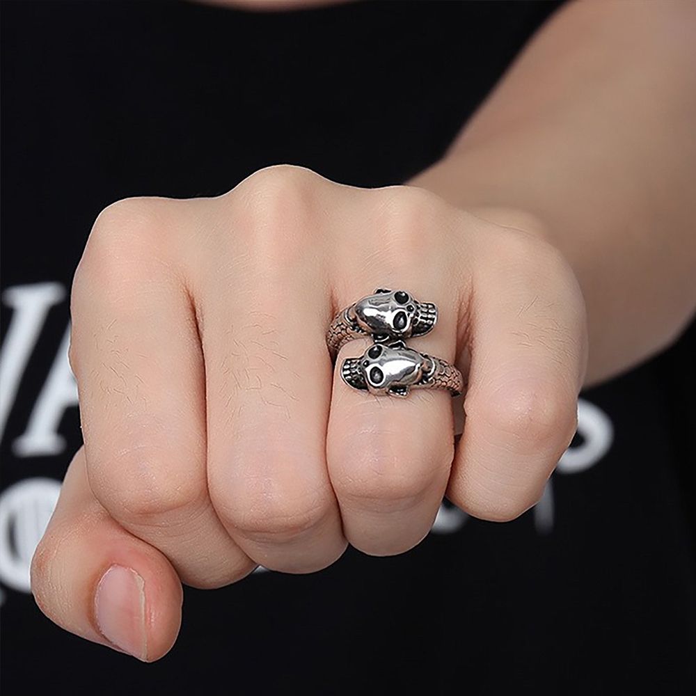 Skull Rings For Men Adjustable Vintage Punk Ring