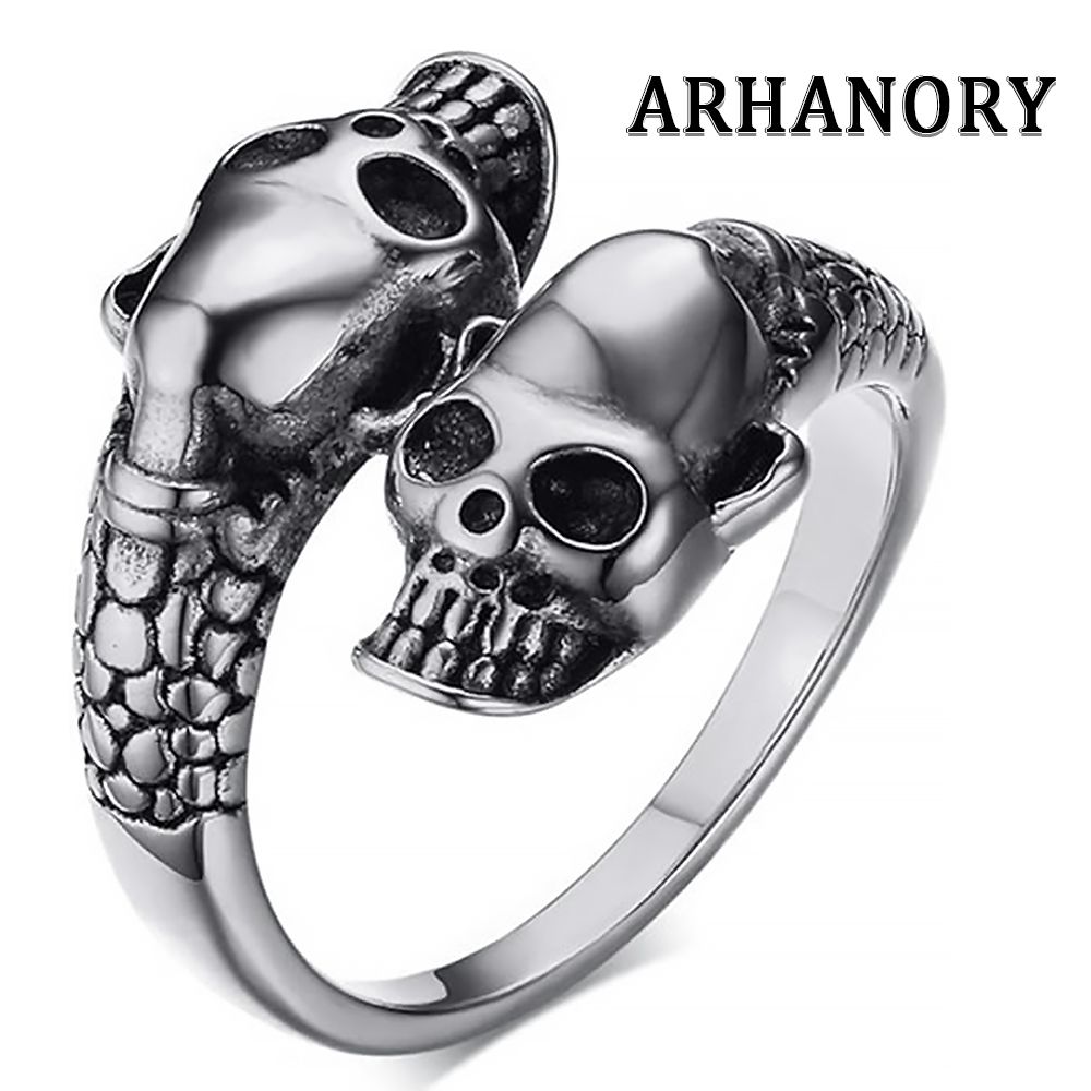 Skull Rings For Men Adjustable Vintage Punk Ring