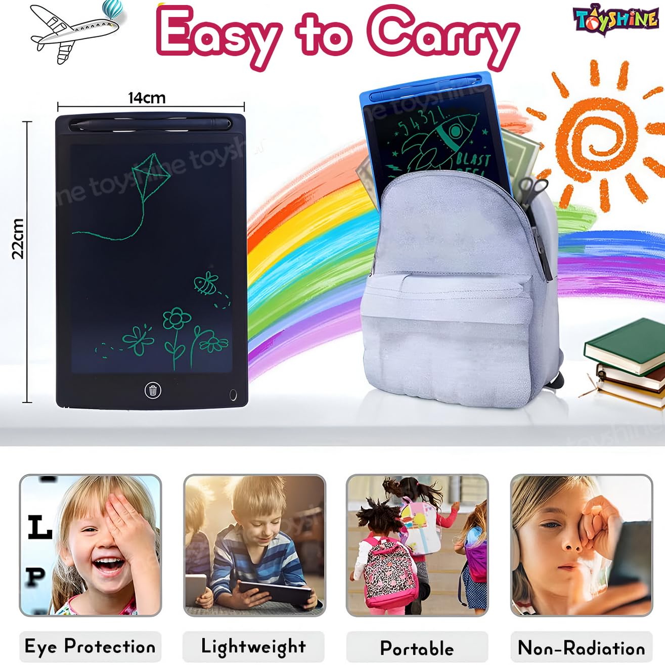 12″ LCD Writing Tablet Kids Erasable Drawing Board Graphic  Electronic Writing Board Toddler Colorful Screen Doodle Board Children's Educational Toys Pig & Panda