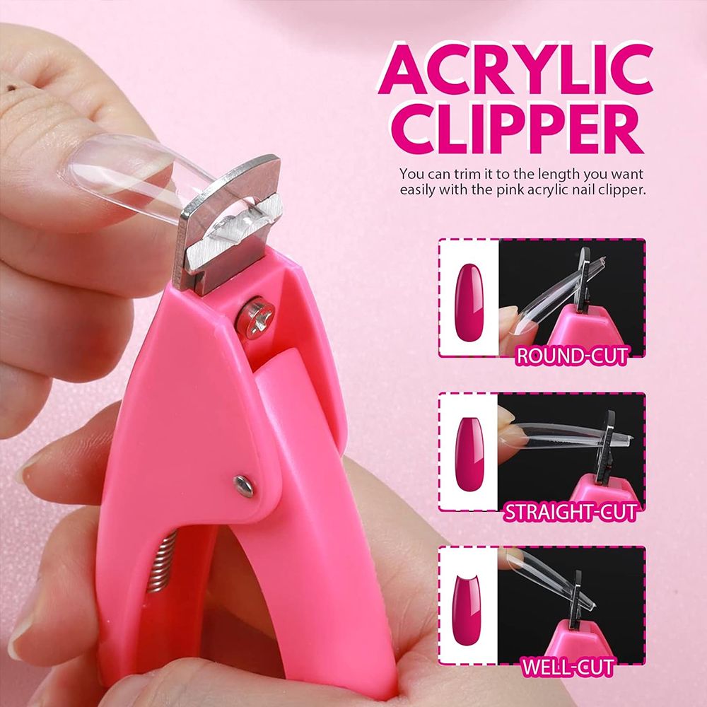 Acrylic Nail Kit Magnetic Nail Art Holder Clipper Nail 500pcs Clear Coffin Nail Tips Stand for False Nails  Press On Nails DIY Manicure Tools