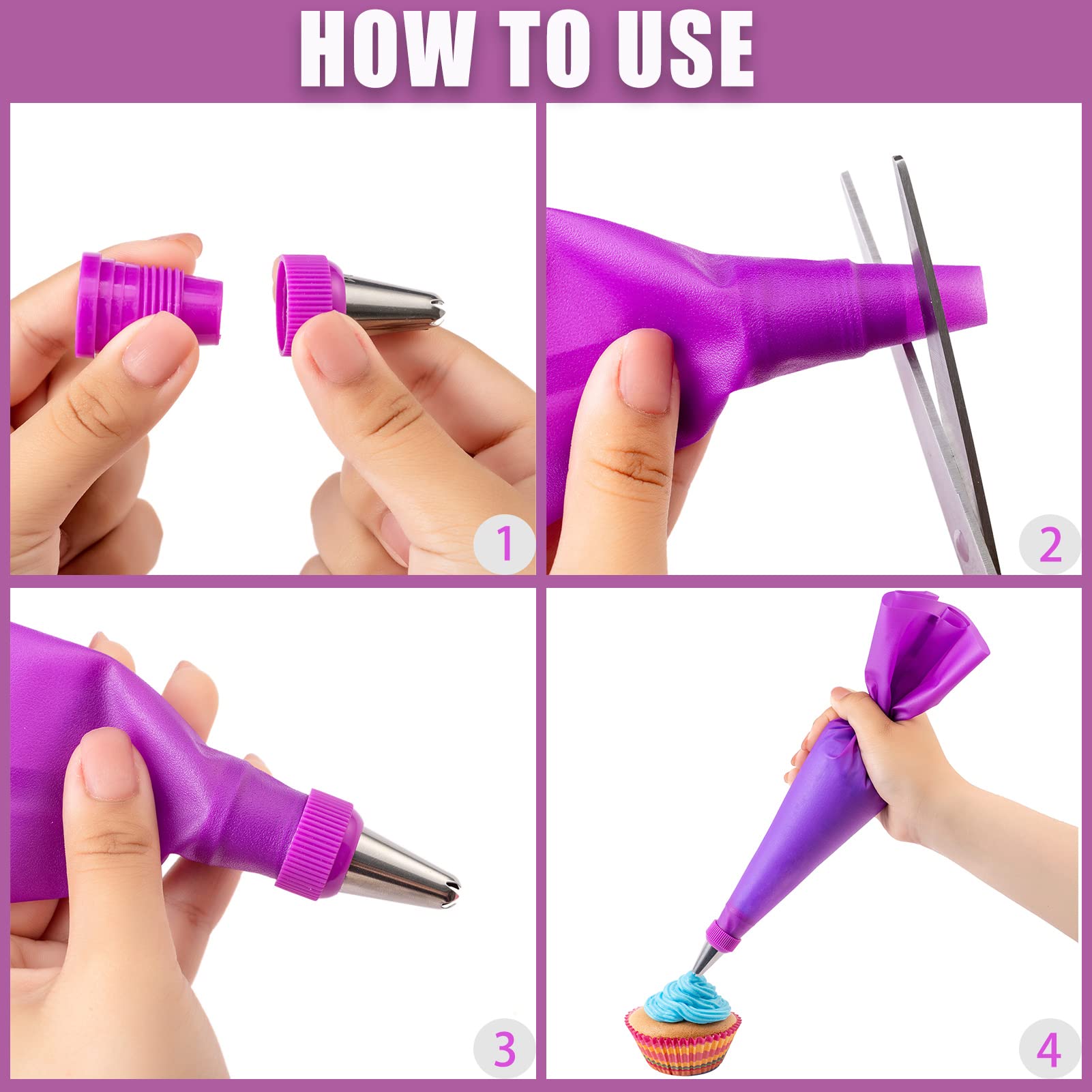 40Pcs/Set Cake Decorating DIY Kit Piping Nozzle Silicone Reusable Pastry Bag Set Flower Icing Piping Spouts Stainless Steel Piping Tip Sac a Poche Couplers Baking Accessories