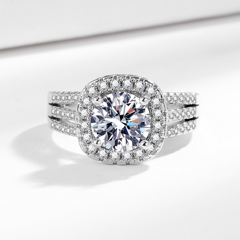 Wedding Ring for Women Adjustable Diamond Rings Engagement - Silver