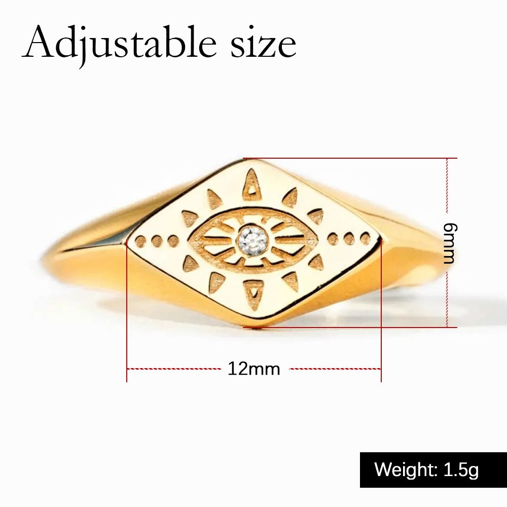 Evil Eye Adjustable Ring Stackable Ring Women Minimalist Jewelry Dainty Protection Devil'S Eye Jewelry