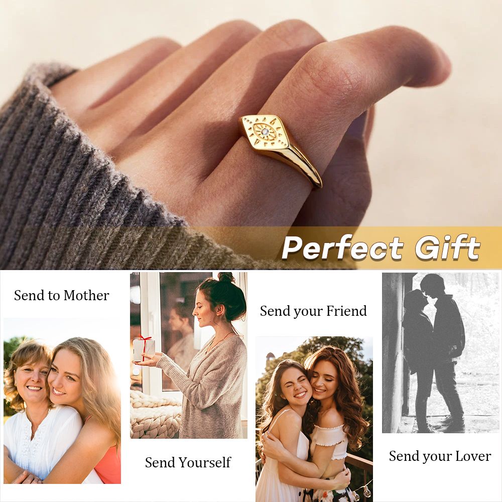 Evil Eye Adjustable Ring Stackable Ring Women Minimalist Jewelry Dainty Protection Devil'S Eye Jewelry