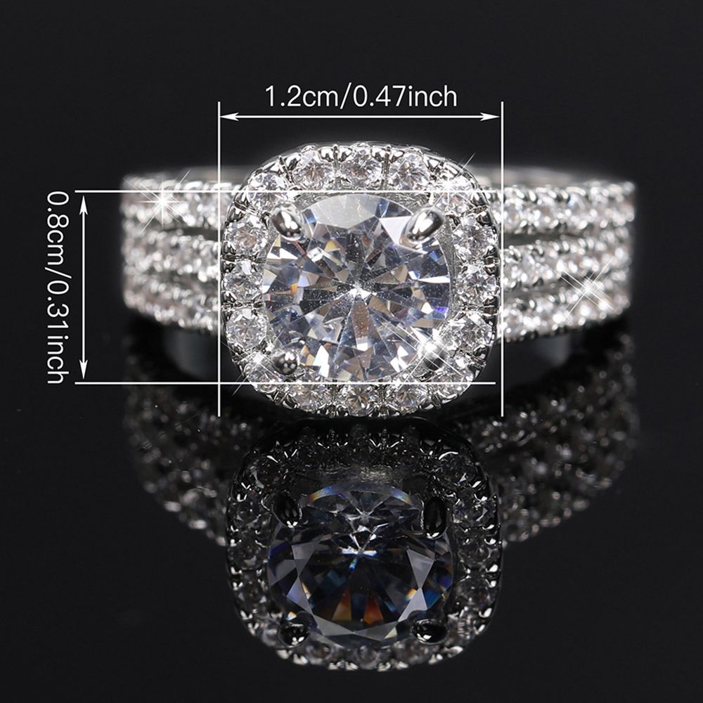 Wedding Ring for Women Adjustable Diamond Rings Engagement - Silver