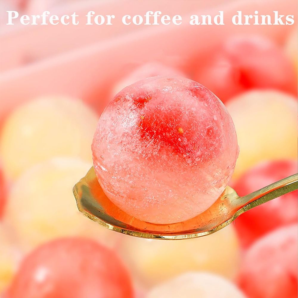 2pcs/set 33-Cavity Round Silicone Ice Cube Tray with Lid - Reusable Freezer Mold for Ice Cream & Frozen Treats Ice Maker