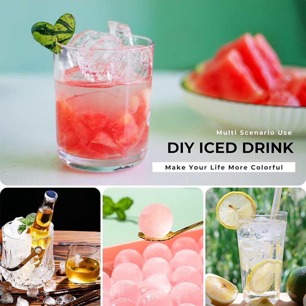 2pcs/set 33-Cavity Round Silicone Ice Cube Tray with Lid - Reusable Freezer Mold for Ice Cream & Frozen Treats Ice Maker