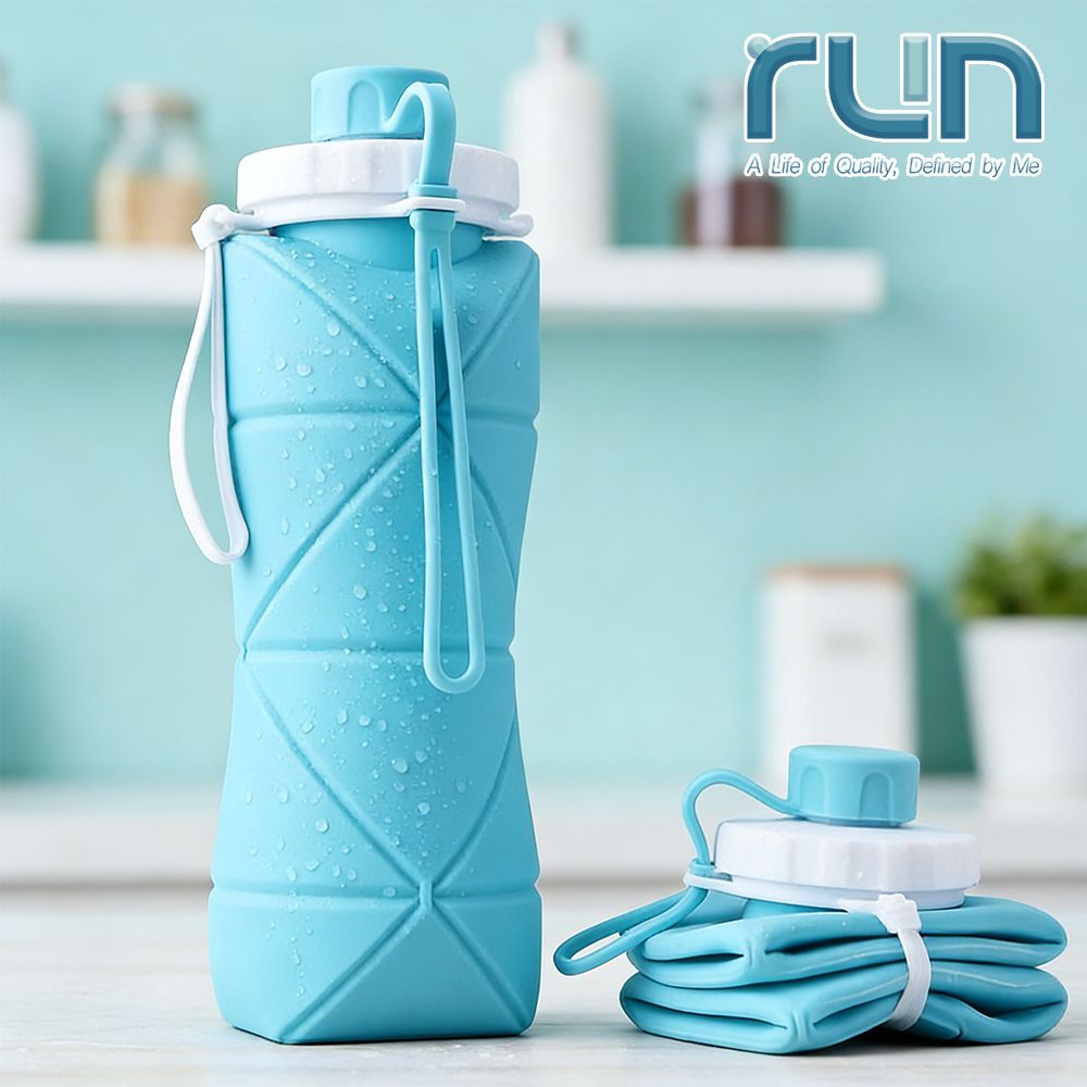 600ml Folding Silicone Cup Portable Telescopic Drinking Collapsible Water Cup Kitchen Dining Room Silica Travel Mug Food Grade Lightweight & Leak Proof Reusable Bottle for Travel Sports