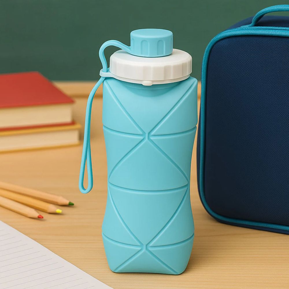 600ml Folding Silicone Cup Portable Telescopic Drinking Collapsible Water Cup Kitchen Dining Room Silica Travel Mug Food Grade Lightweight & Leak Proof Reusable Bottle for Travel Sports