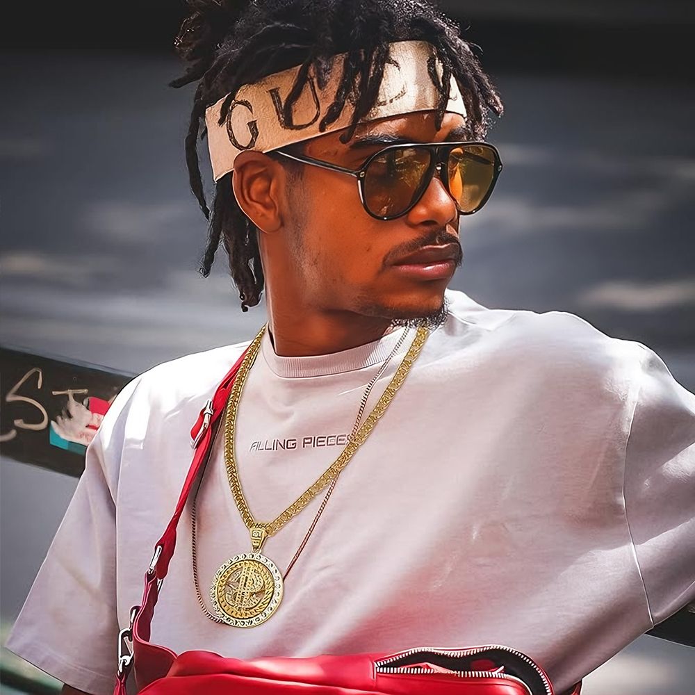 360° Rotating $ Sign Diamond Pendant Necklace Cuban Link Chain Hip Hop Jewelry for Men / Mkufu wa $ Unaozunguka 360°