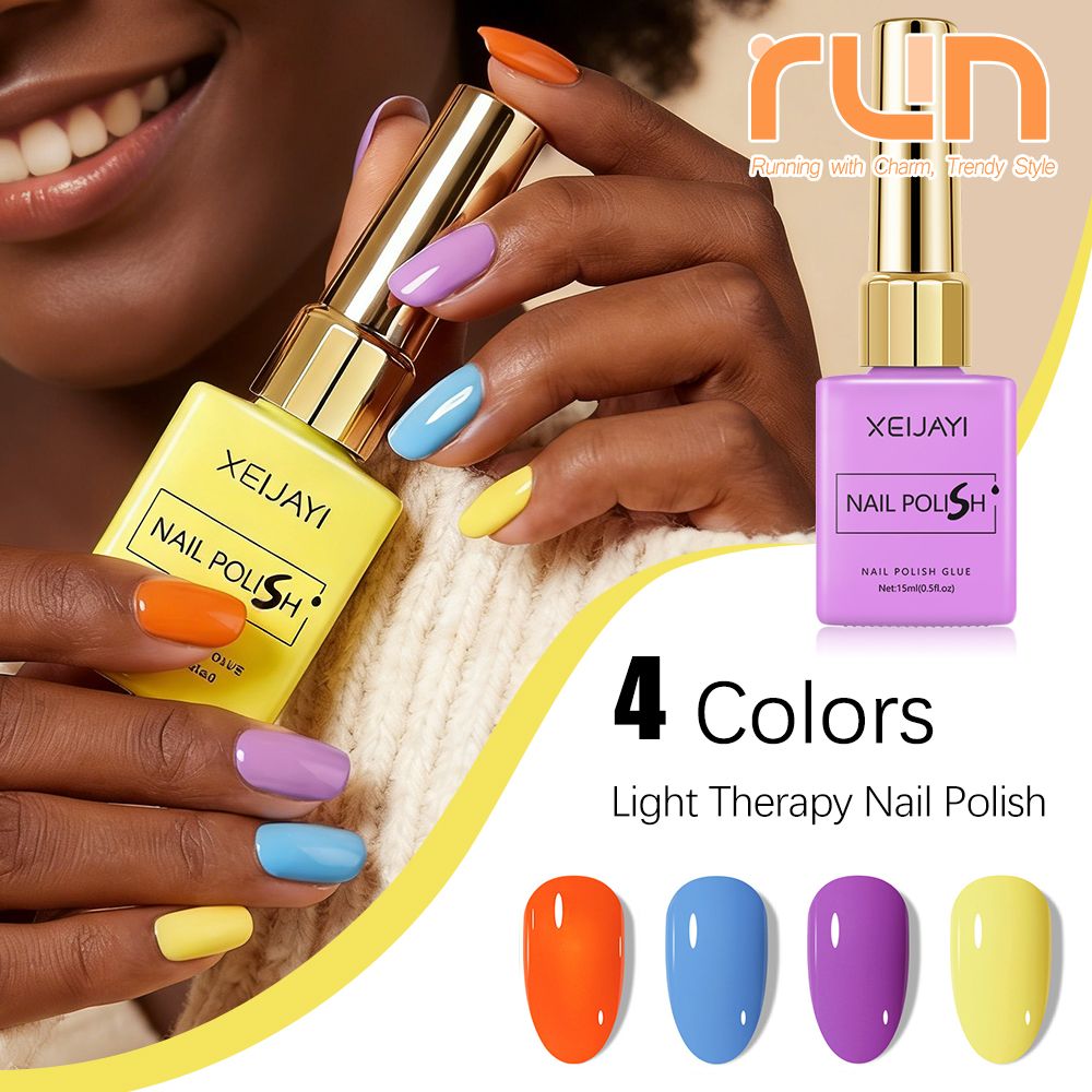 4pcs Nail Polish Builder Nail Gel Set Glitter Nail Art Kit No Wipe Gel Shine Finish Long Lasting Gel Soak Off UV LED Manicure Nail Polish