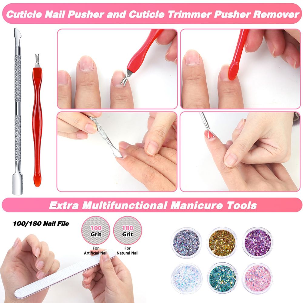 Nail Gel Lamp Manicure kits LED Nail Dryer Nail Manicure Tool UV Portable UV Led Nail Dryer Lamp Nail Kits(Acrylic liquid not included)