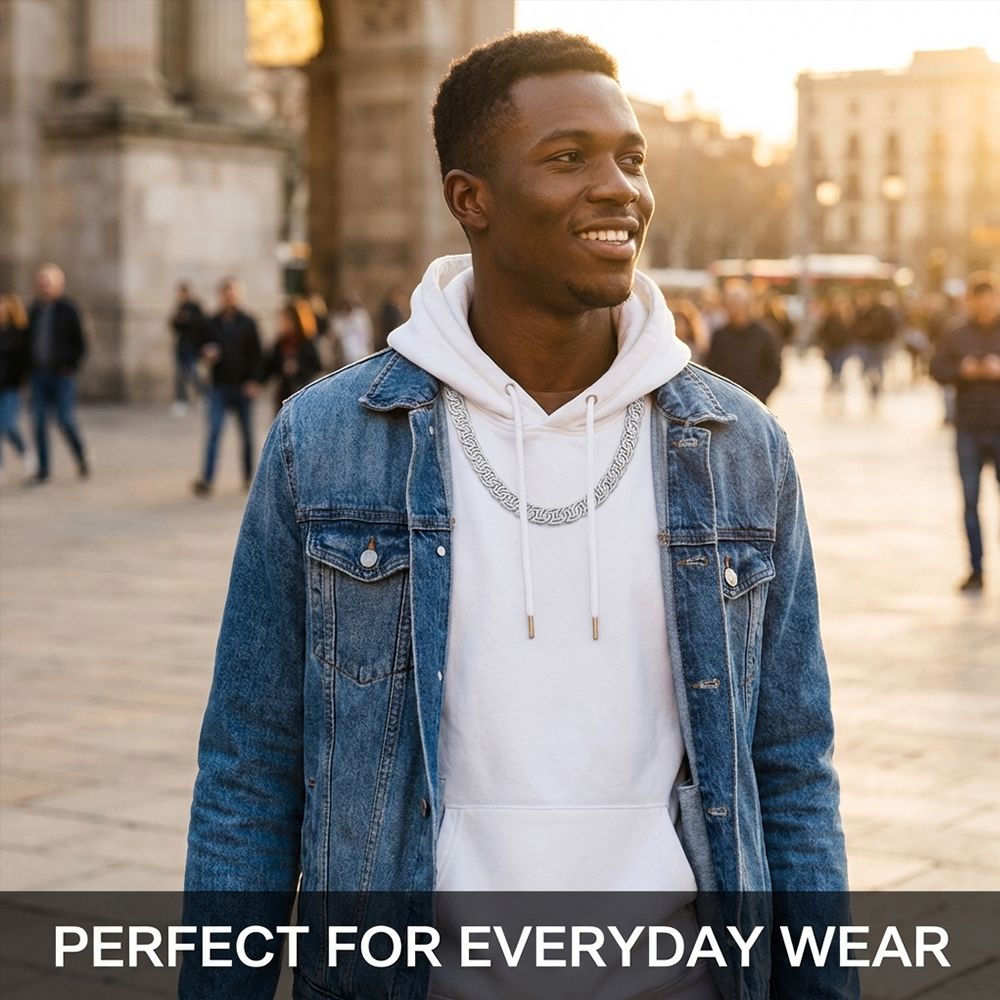 Luxury High Quality Iced Out 16mm Miami Cuban Link Chain Necklace Bracelet Rhinestone Bling Hip Hop Jewelry - Silver