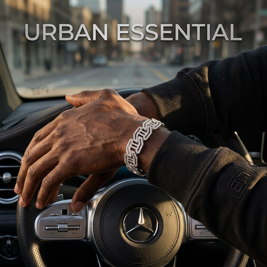 Luxury High Quality Iced Out 16mm Miami Cuban Link Chain Necklace Bracelet Rhinestone Bling Hip Hop Jewelry - Silver