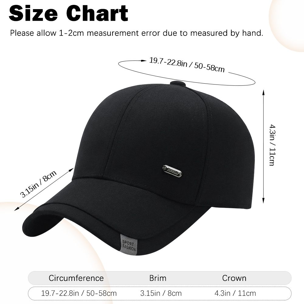 Men Cotton Baseball Cap Peaked Cap Women Adjustable Sun Hat Outdoor Casual Sports Hats Solid Color Snapback Breathable Cap