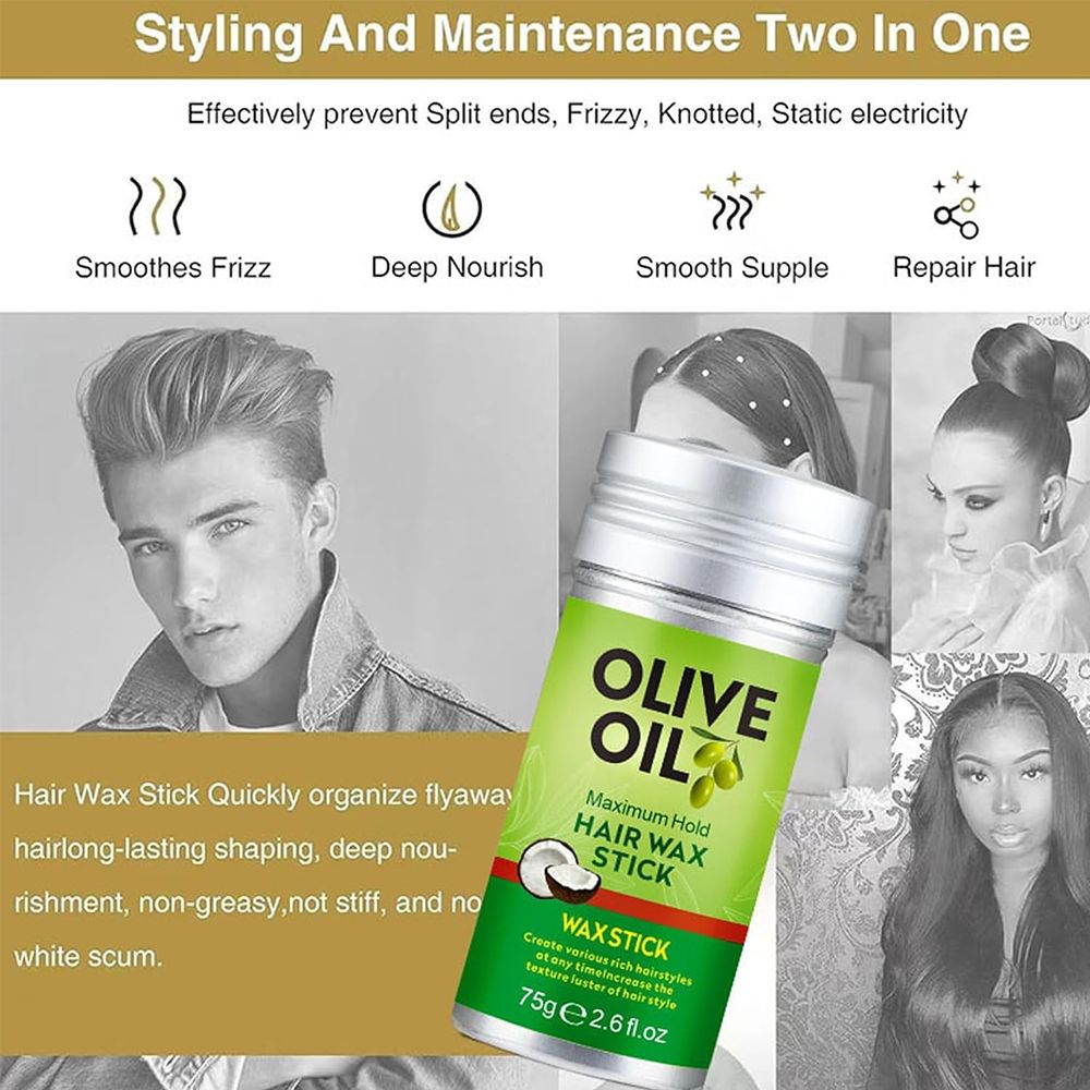 Hair Wax Stick For Wig & Natural Hair Hairspray Fixed Fluffy Hairstyling Wax Hold Wax Stick For Wig Broken Hair Artifact Hair Wax Stick Gel Cream