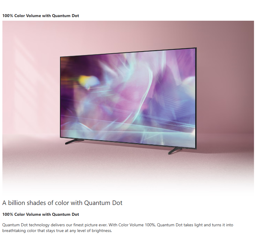 Samsung QA55Q60DAU 55-Inch QLED 4K UHD Smart TV – Quantum Dot Technology, HDR, Dual LED, AirSlim Design & Smart Hub