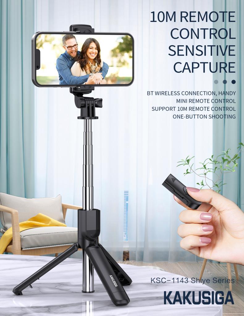 Kakusiga Portable/Expandable 3 IN 1 Tripod Selfie Stick with remote