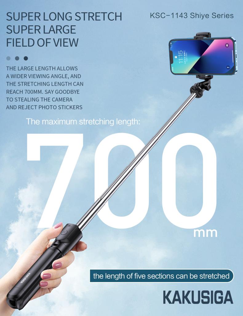 Kakusiga Portable/Expandable 3 IN 1 Tripod Selfie Stick with remote