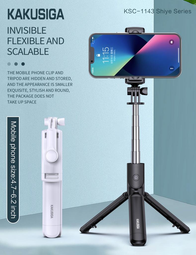 Kakusiga Portable/Expandable 3 IN 1 Tripod Selfie Stick with remote