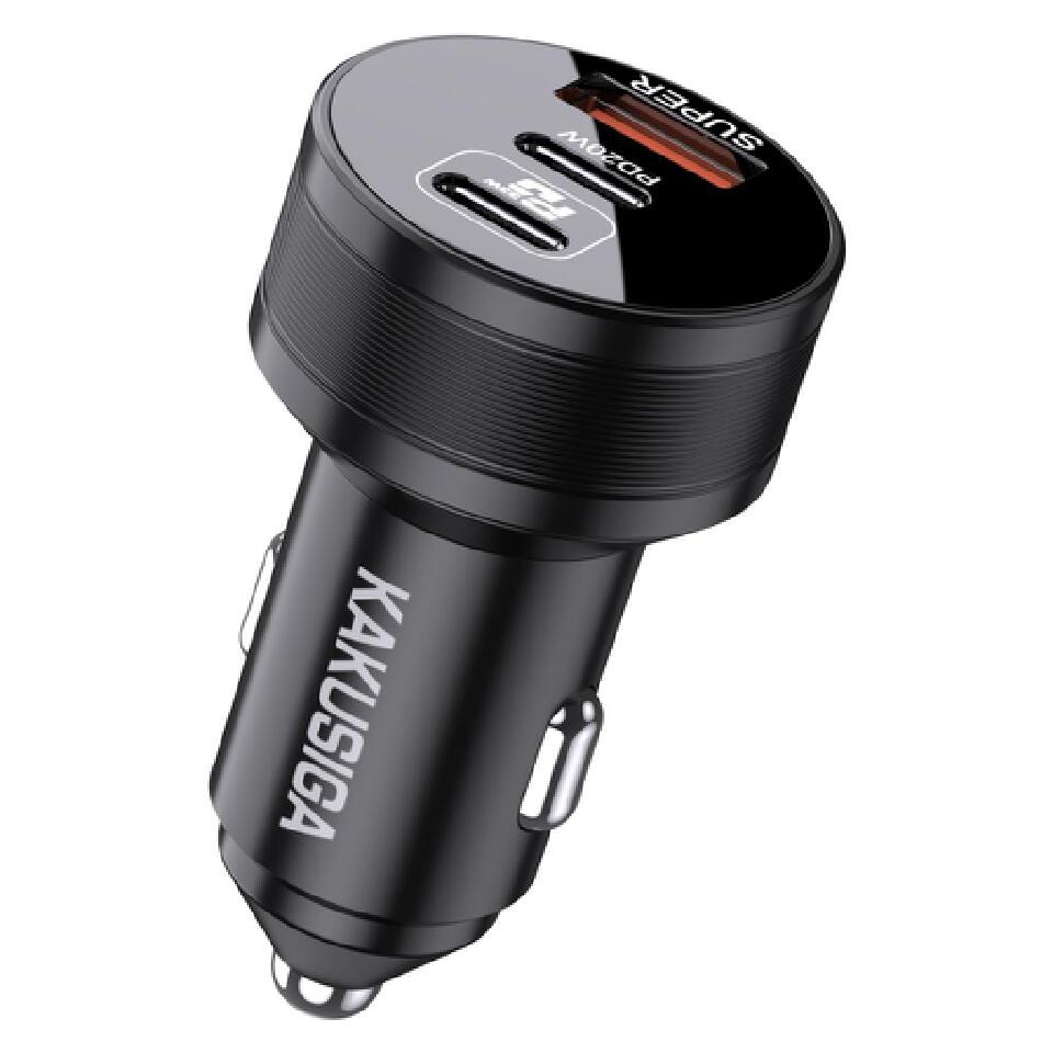 New Arrival KAKUSIGA Universal 53W Dual PD + QC3.0 Car Charger | Three-Port Super Fast Charging Adapter | USB & Type-C Fast Charger | Ideal for Cars, SUVs, Trucks & Travel