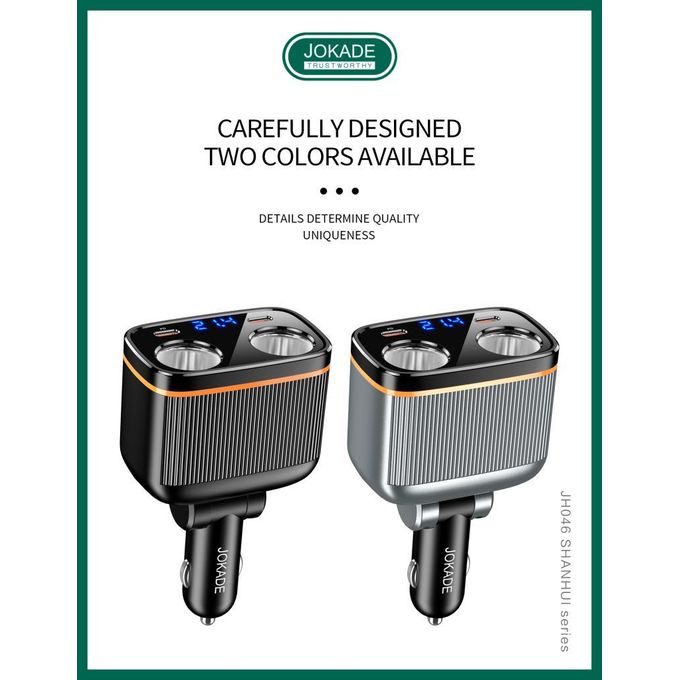 Jokade Dual Port 145W Car Cigarette Lighter car Charger 6 in 1
