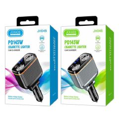 New Arrival JOKADE 145W Dual Port Car Charger | 6-in-1 Fast Charging Cigarette Lighter Adapter | USB & Type-C | LED Voltage Display | Ideal for Cars, SUVs, Trucks & Travel
