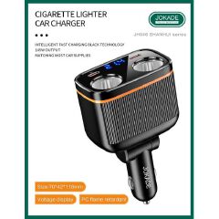 New Arrival JOKADE 145W Dual Port Car Charger | 6-in-1 Fast Charging Cigarette Lighter Adapter | USB & Type-C | LED Voltage Display | Ideal for Cars, SUVs, Trucks & Travel