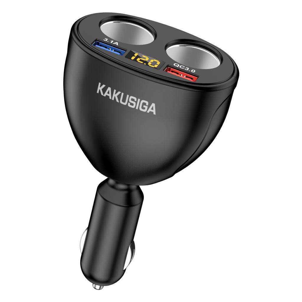 Kakusiga Car Digital Cigarette Lighter / Dual USB Fast Charger