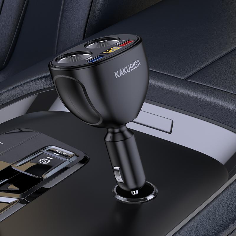 Kakusiga Car Digital Cigarette Lighter / Dual USB Fast Charger