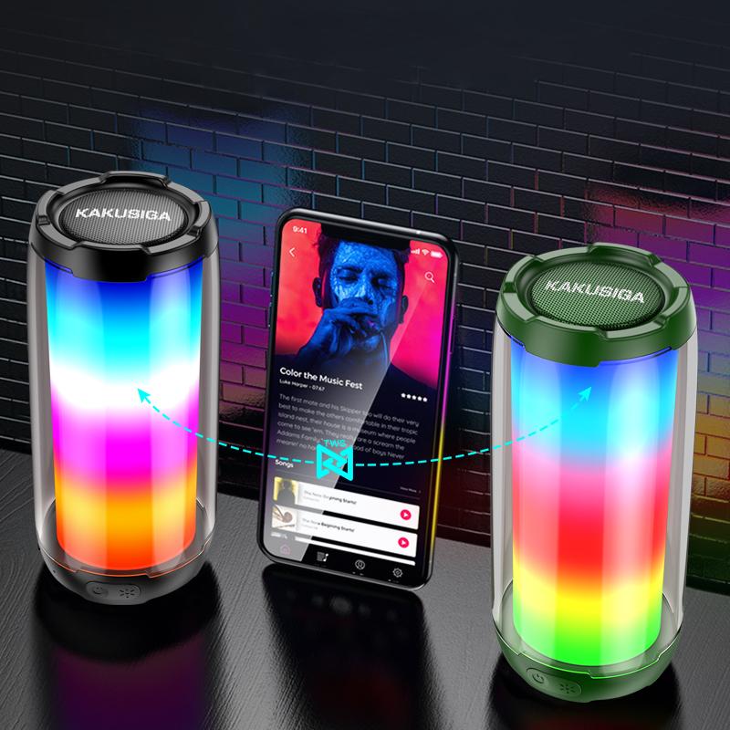 New Arrival KAKUSIGA Portable Bluetooth Mini Speaker | Bluetooth 5.0 Wireless | Rechargeable RGB LED Speaker | Ideal for Home, Parties, Travel & Outdoor Use