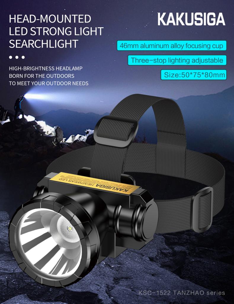 Kakusiga Rechargeable waterproof Head-mounted LED strong 200m light mini searchlight/torch