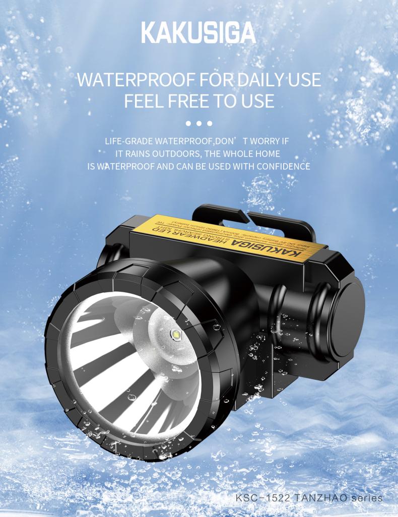 Kakusiga Rechargeable waterproof Head-mounted LED strong 200m light mini searchlight/torch