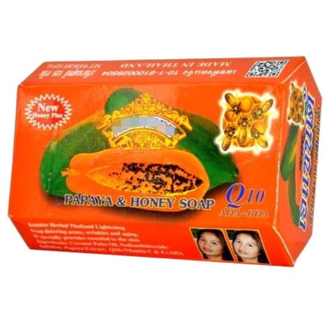 Asantee Papaya and Honey Soap With Q10, AHA Skin Whitening
