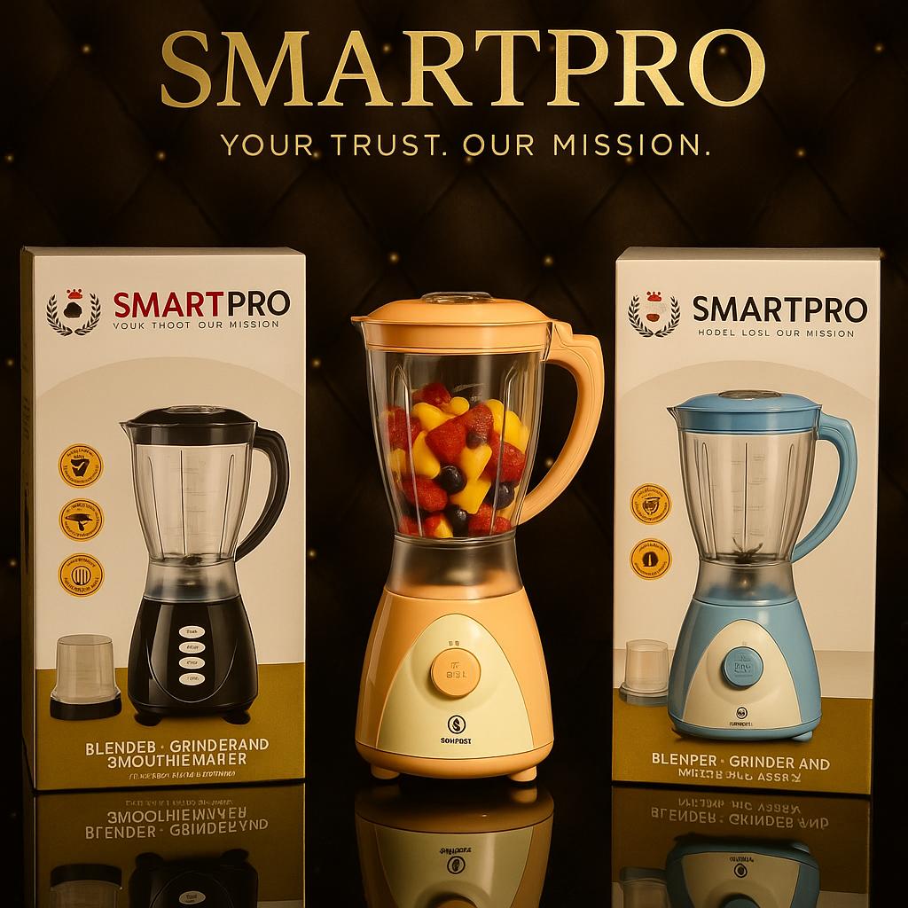👌Promotions❗️🤑Smartpro 2 In 1 Blender with Grinder /( SBL-855C ) Brownish white.Detachable attachments Easy to wash. Quick in making delicious soup, fresh juice and other cuisine just in seconds. St