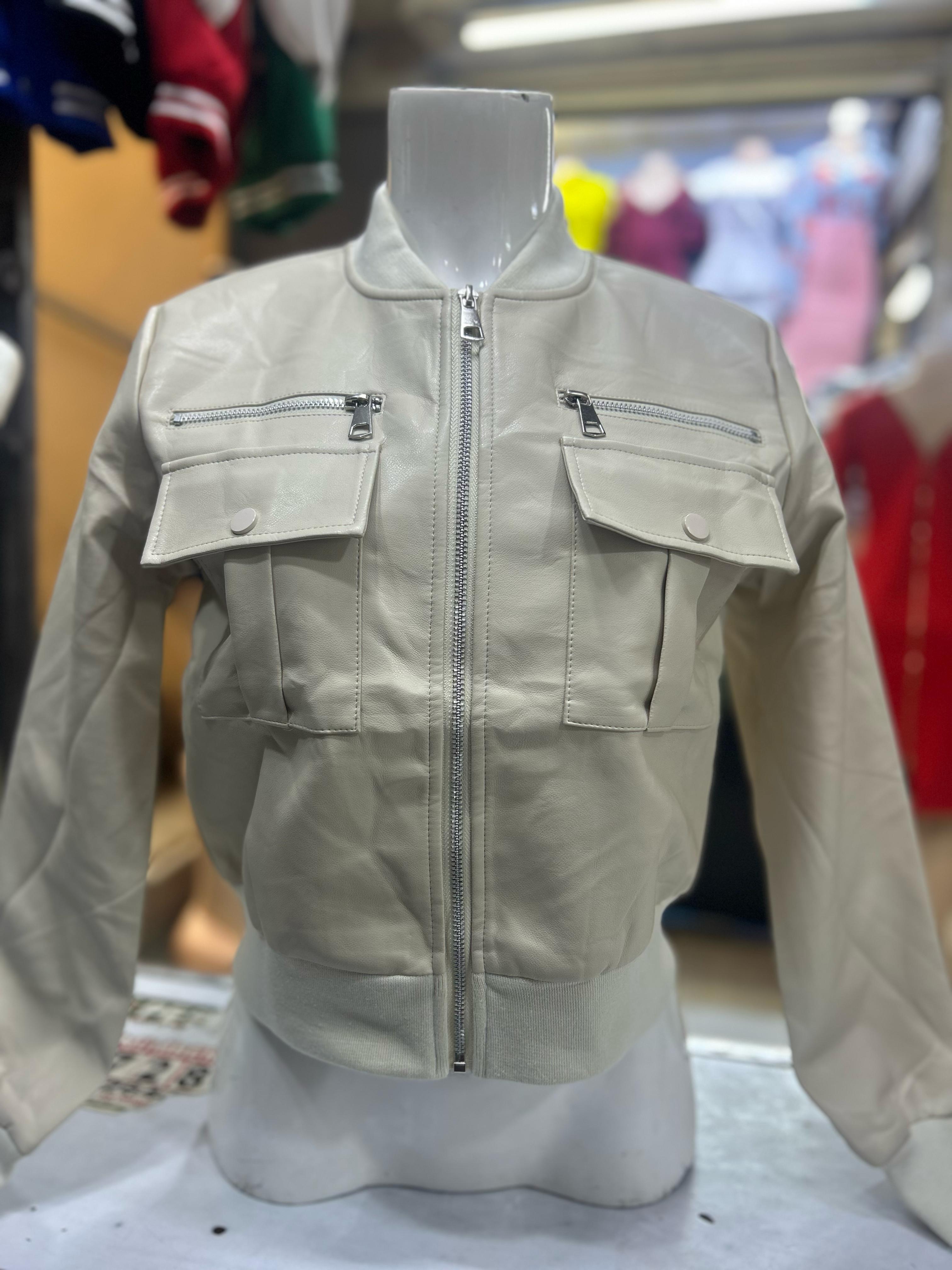 STYLISH CROP LEATHER JACKET FOR LADIES, WARM-JACKETS FOR LADIES
