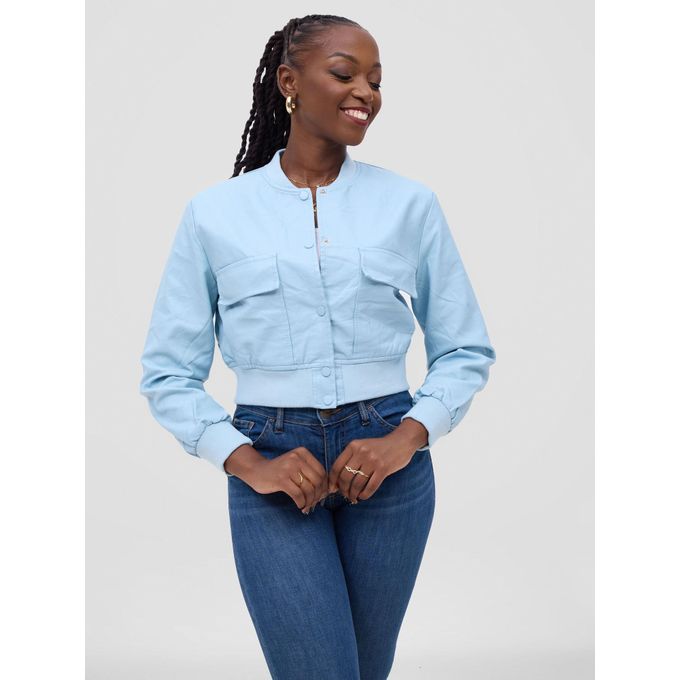 STYLISH CROP LEATHER JACKET FOR LADIES, WARM-JACKETS FOR LADIES