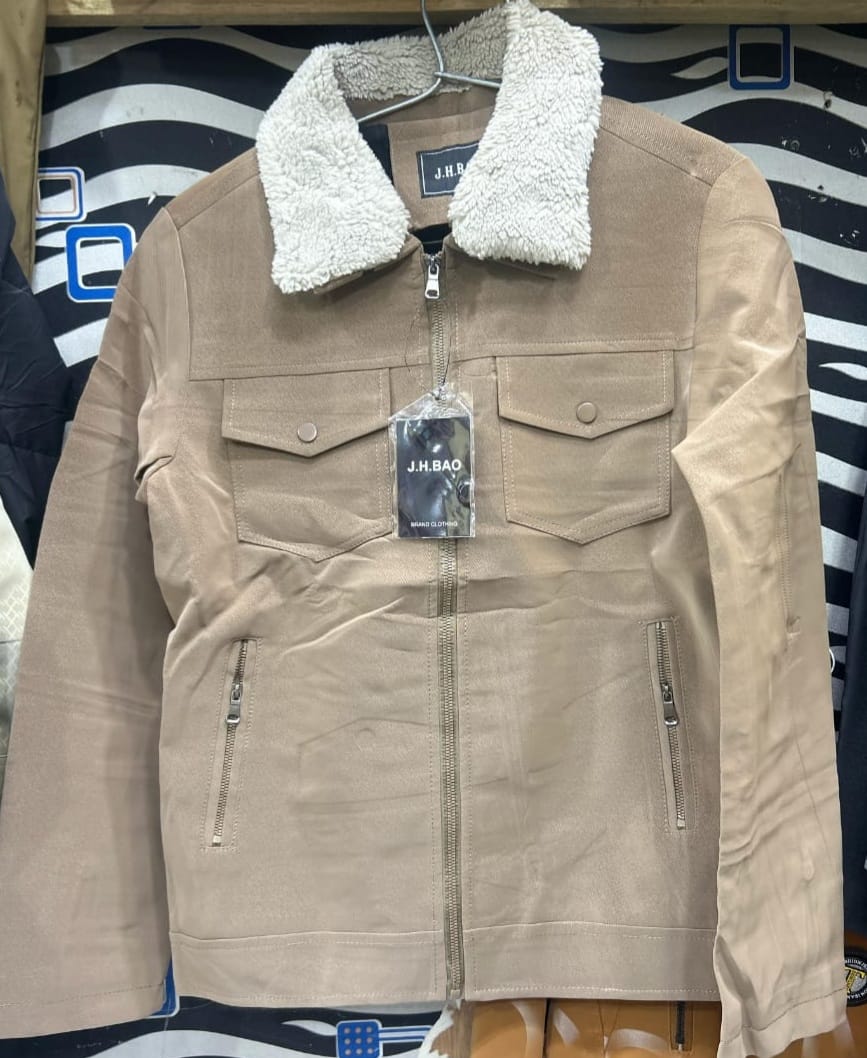 Short Jacket Men Winter Thick Collar Plus Fleece Tooling  Cotton Jacket Clothes