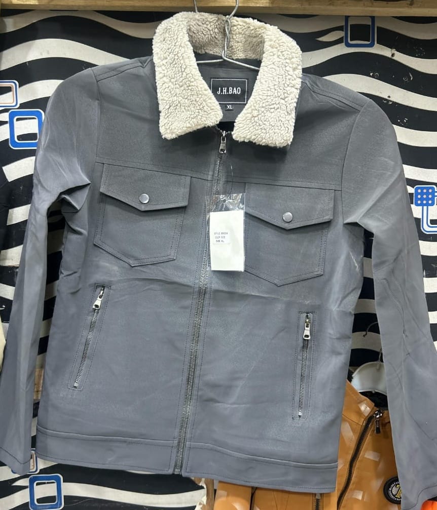 Short Jacket Men Winter Thick Collar Plus Fleece Tooling  Cotton Jacket Clothes