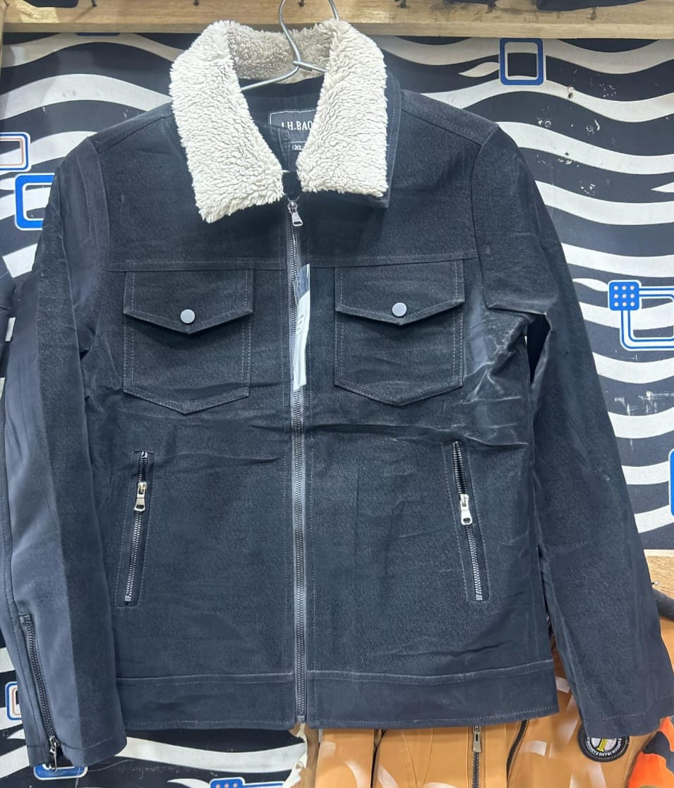 Short Jacket Men Winter Thick Collar Plus Fleece Tooling  Cotton Jacket Clothes