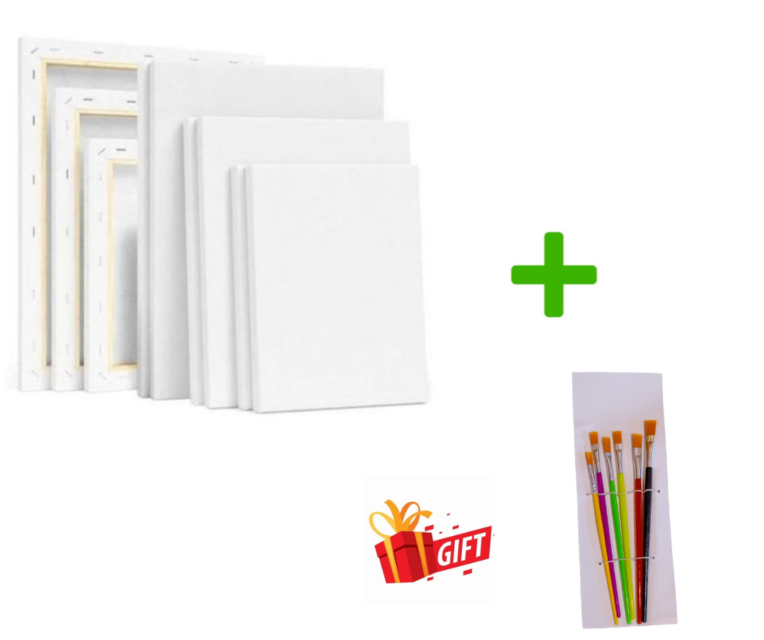 CANVAS BOARDS + FREE SET OF PAINT BRUSHES