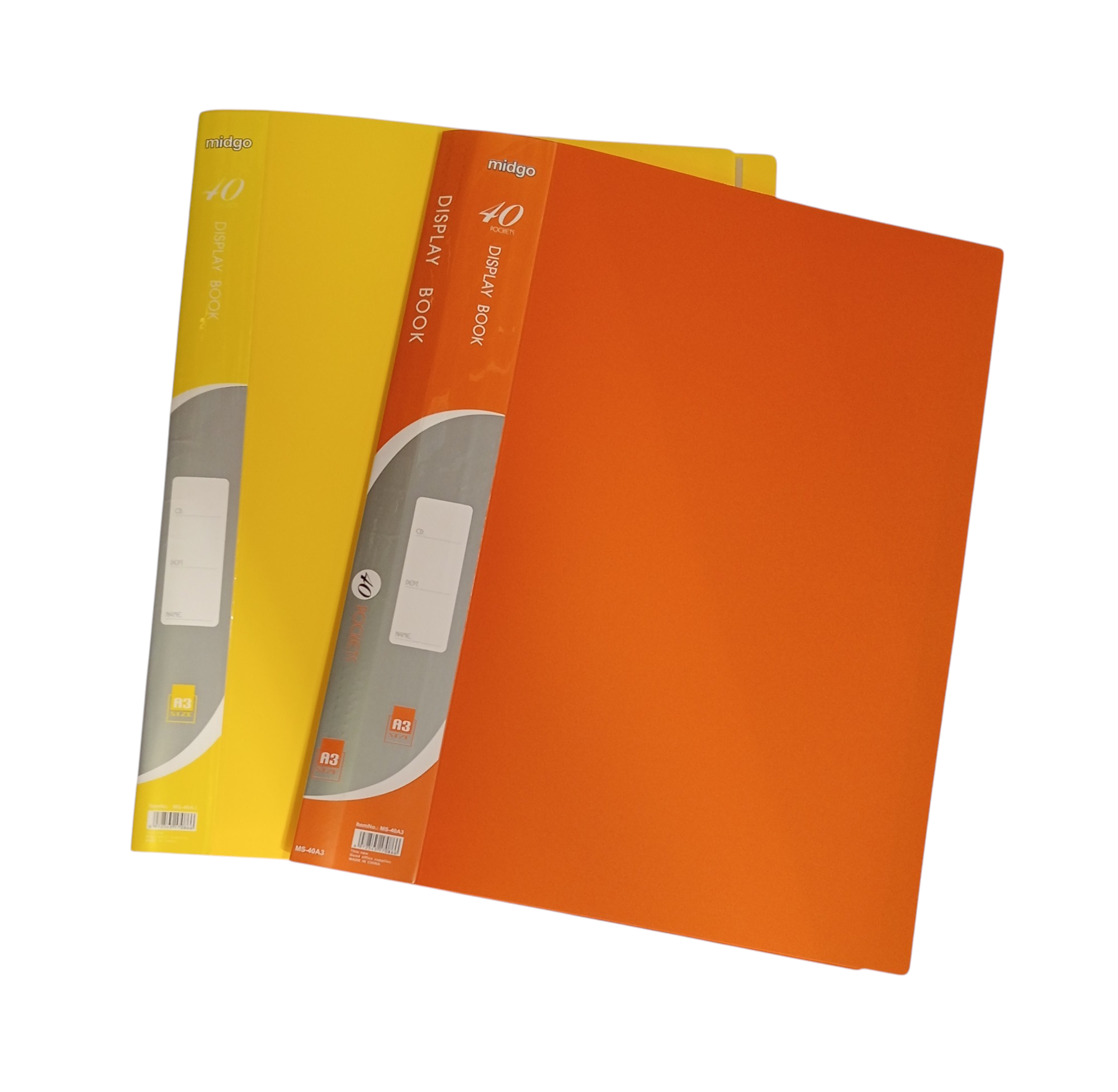 A3 Display Book 40 Pockets  Assorted Colors– Large File Folder for Art, Certificates, Office & School Documents