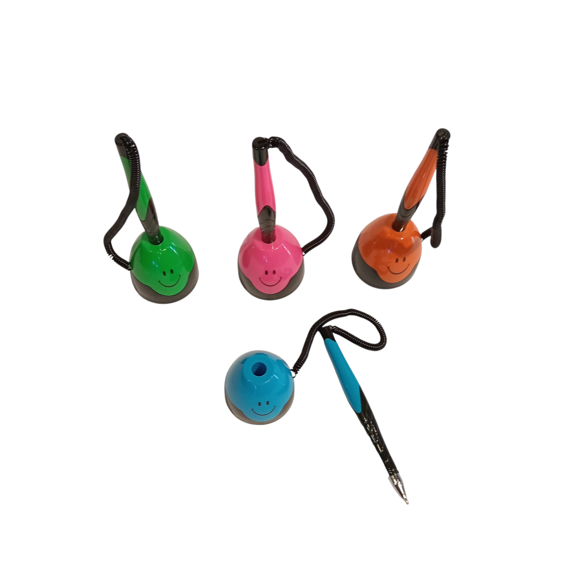 Smiley Face Desk Pen Set – Ballpoint Pens with Holder 3 pieces