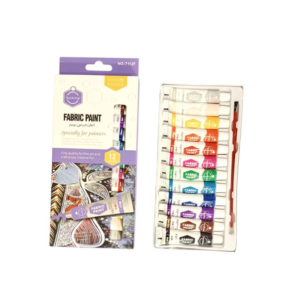 Fabric Color Paint  Tube 12 Colours