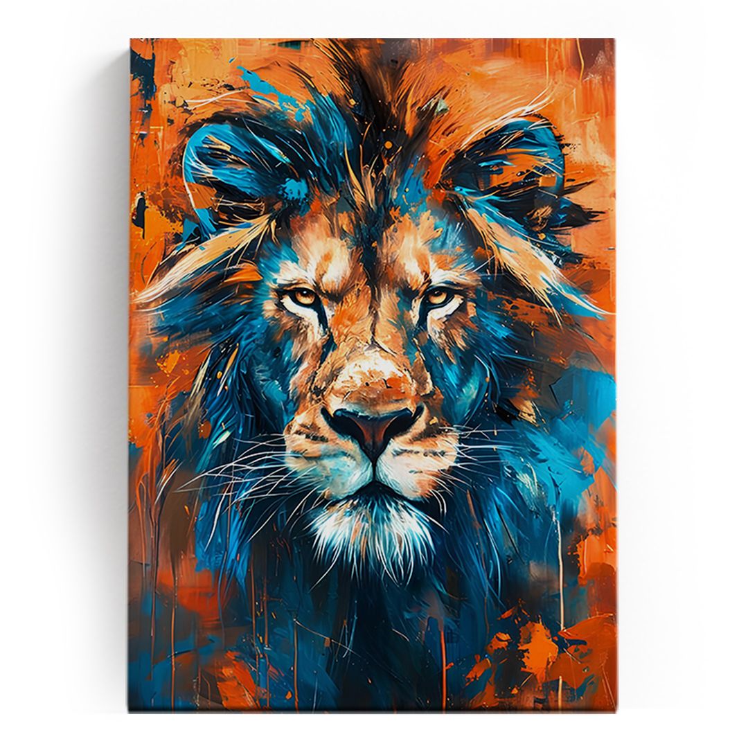 Lion Wall Art, Lion Art Canvas Wall Art Living Room Decor, Wild Animal Art, Animal Portrait Canvas Print, Extra Large Wall Art