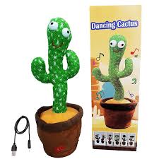 Dancing Cactus Baby Learn To Speak Singing And Dancing Talking Repeats What You Say Boy Toys, Mimicking Toy with LED English Sing 15 Second Voice Recorder Musical