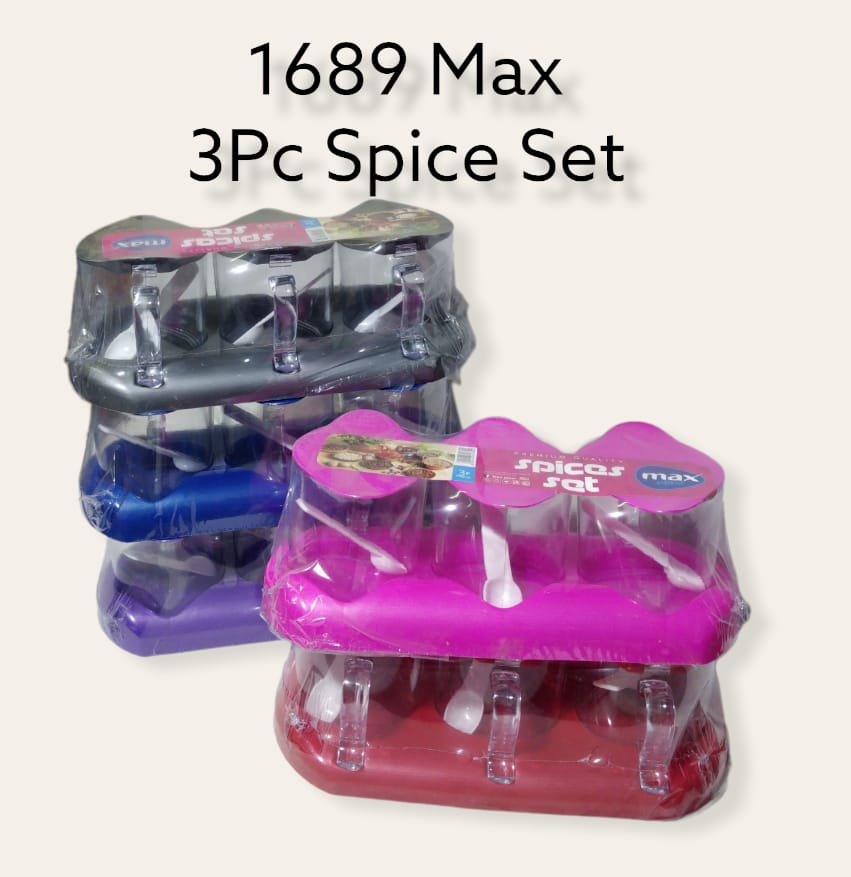 Max Plast 3Pc Spice Set
Beautiful and versatile spice containers — perfect for organizing your kitchen!

✅ Comes as a 3-piece set
✅ Can be used for spices, condiments, snacks, tea leaves, sugar, and m