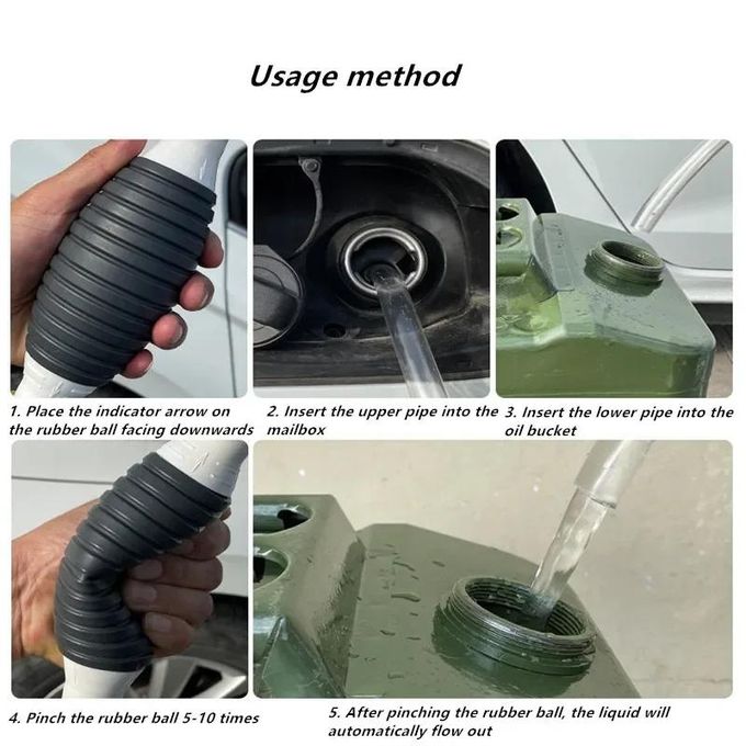 High Flow Siphon Hand Pump Portable Manual Car Fuel Transfer Pump for Gas Gasoline Petrol Diesel Oil Liquid Fuel Pump